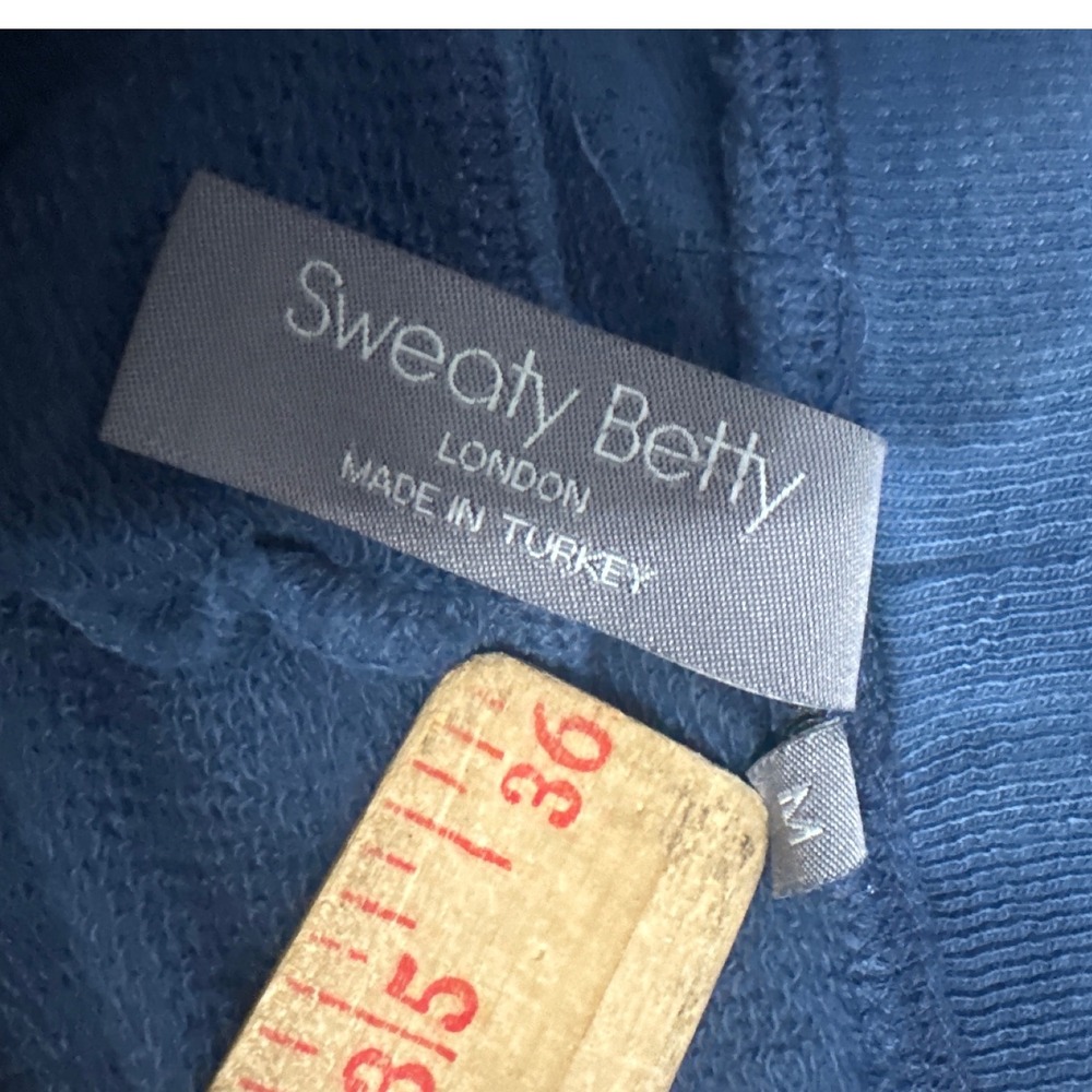 Sweaty Betty Gary Capri Joggers Blue Ankle Ribbed Cuff Pants Womens Medium - Picture 3 of 9